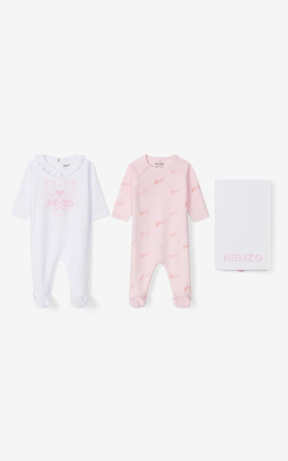 Kenzo Kids 2 Sleepsuit Giftbox Faded Pink